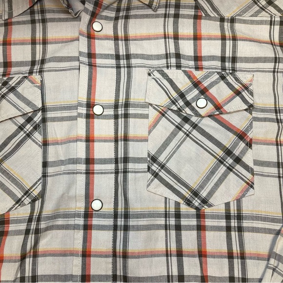 Wrangler Red long sleeve white snap button down XL western cowboy casual mens - Picture 4 of 7